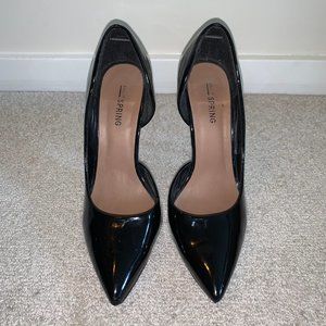 Call It Spring black patent stiletto heel shoes